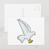 Carte Postale Pigeon Patinage sur glace Patins à glace (Devant / Derrière)