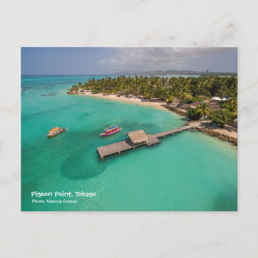 Carte Postale Pigeon Point Tobago Avec Bateaux En Bas Verre (Devant)