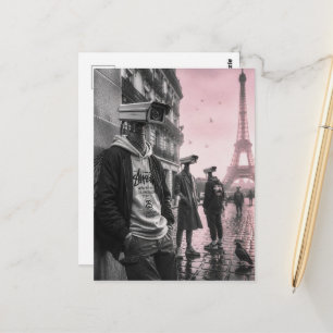 Carte Postale pigeons qui sont devenus des espions dans la ville