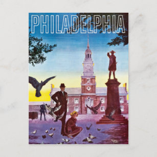 Carte Postale Pigeons vintages à Philadelphie Voyage