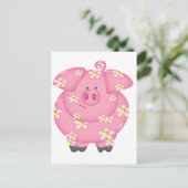 Carte Postale Piggie Fleurs (Debout devant)