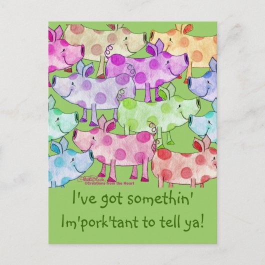 Carte Postale Piggy Collage (Devant)