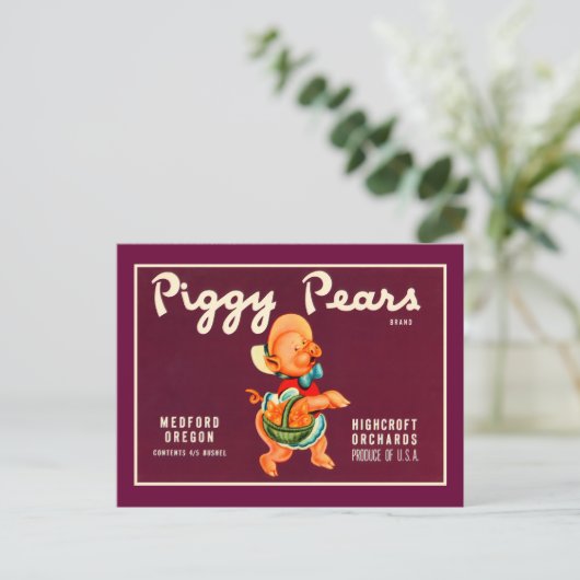 Carte Postale Piggy Pears (Debout devant)