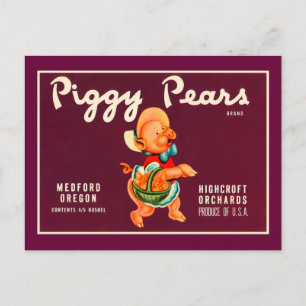 Carte Postale Piggy Pears