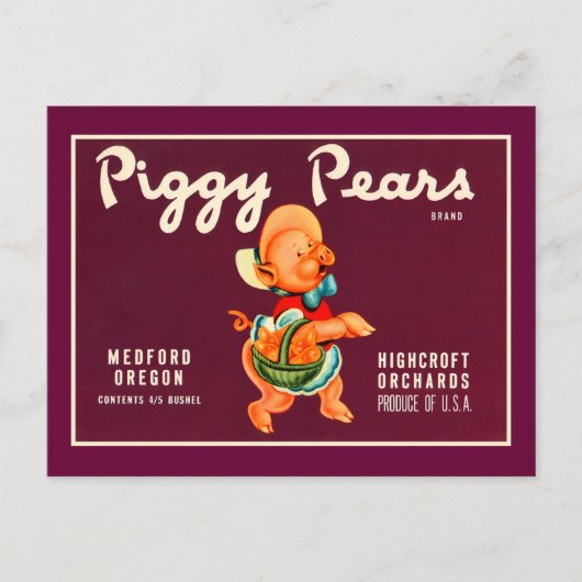 Carte Postale Piggy Pears (Devant)