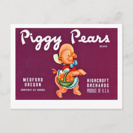 Carte Postale Piggy Pears (Devant)