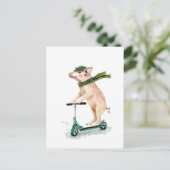 Carte Postale Piggy sur scooter (Debout devant)