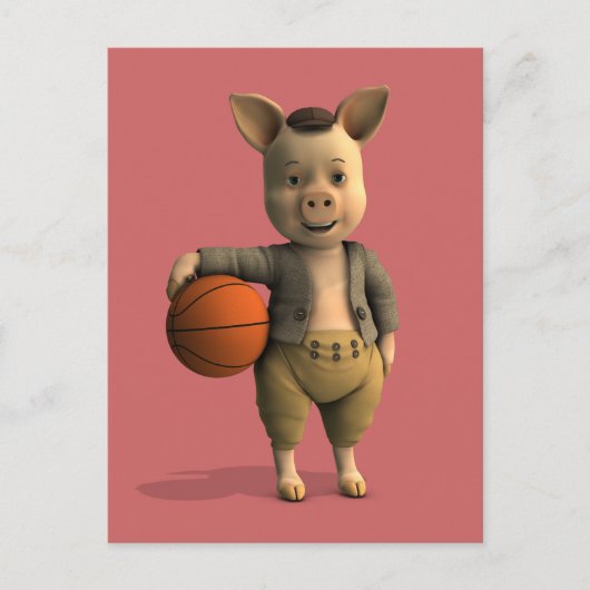 Carte Postale Piglet de basket (Devant)