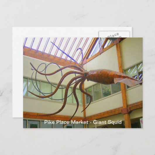 Carte Postale Pike Place Marché public Calmar géant Seattle, WA (Devant / Derrière)