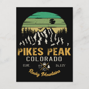 Carte Postale Pikes Peak Colorado Camping Vintage Souvenirs