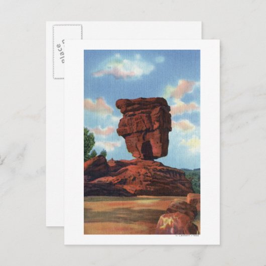 Carte Postale Pikes Peak, Colorado - Roche équilibrée (Devant / Derrière)