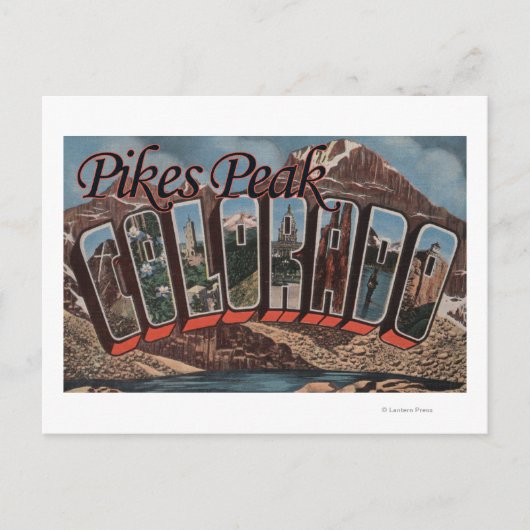 Carte Postale Pikes Peak, Colorado - Scènes de grandes lettres (Devant)