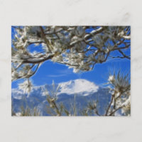 Pikes Peak Hiver Neige Couverte Art Fractal