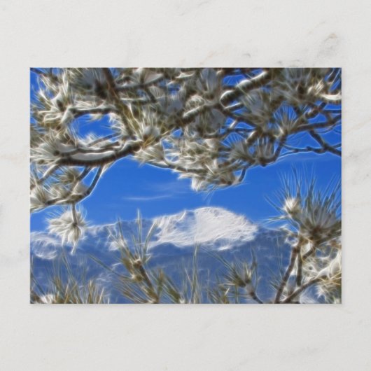 Carte Postale Pikes Peak Neige hiver Couverte Art Fractal (Devant)
