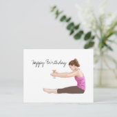 Carte Postale Pilates Happy Birthday Card avec cocktail (Debout devant)