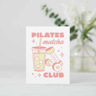 Carte Postale Pilates matcha club rose esthétique