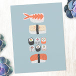 Carte Postale Pile à rouleaux japonais Sushi Nigiri Maki<br><div class="desc">L'art culinaire japonais pour ceux qui aiment manger des sushis,  des sashimis,  des nigiri et des rouleaux de maki.</div>
