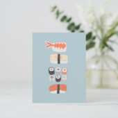 Carte Postale Pile à rouleaux japonais Sushi Nigiri Maki (Debout devant)