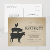 Carte Postale Pile animale | Barbecue de chauffage domestique (Devant / Derrière)