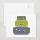 Carte Postale Pile de bagages (Devant / Derrière)