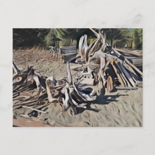 Carte Postale Pile de bois de chauffe (Devant)