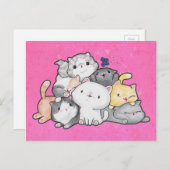 Carte Postale Pile de chatons (Devant / Derrière)