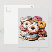 Carte Postale Pile de Donuts  Clip Art (Devant / Derrière)