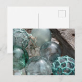 Carte Postale Pile De Flottes De Pêche En Verre (Devant / Derrière)