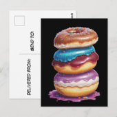 Carte Postale Pile de gros beignets (Devant / Derrière)