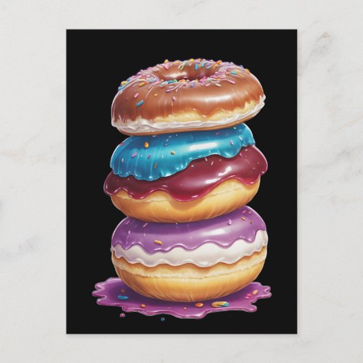 Carte Postale Pile de gros beignets (Devant)