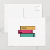 Carte Postale pile de livres (Devant / Derrière)