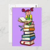 Carte Postale Pile de livres (Devant / Derrière)