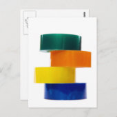 Carte Postale pile de sellotape colorée (Devant / Derrière)