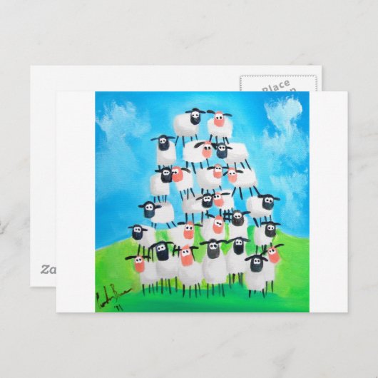 Carte Postale Pile of sheep (Devant / Derrière)
