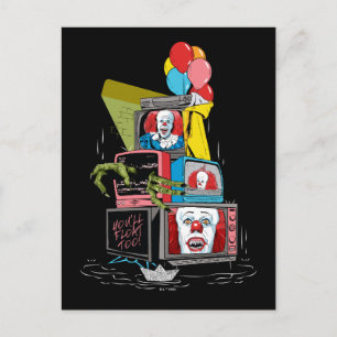 Carte Postale Pile télé Classic Pennywise - Vous Flotterez Aussi
