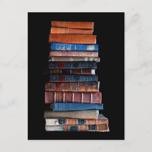 Carte Postale Pile vintage d'anciens livres (Devant)