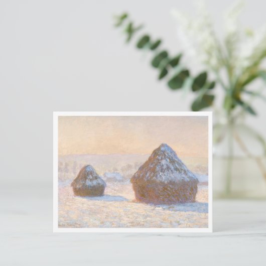 Carte Postale Piles à roues, Effet neige, matin, par Claude Mone (Debout devant)