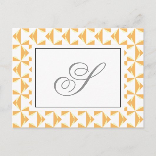 Carte Postale Piles de Citrouille initiales personnalisées (Devant)