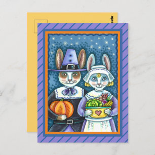 CARTE POSTALE PILGRIM RABBITS, GRÂCE À LA RÉCOLTE DE HARE, MORT