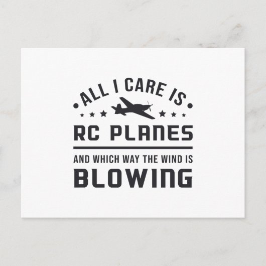 Carte Postale Pilote d'aéronef de plan RC Tout ce dont je m'occu (Devant)