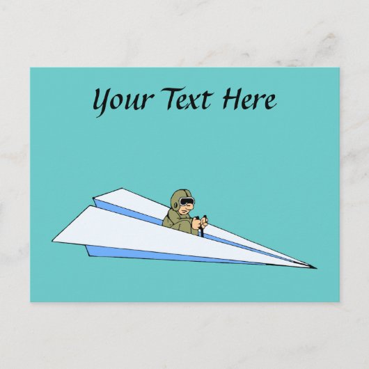 Carte Postale Pilote d'avion en papier amusant (Devant)