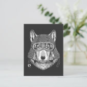 Carte Postale Pilote de motocyclette Wolf Dog (Debout devant)