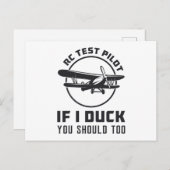 Carte Postale Pilote d'essai RC Si je canque, vous devriez trop  (Devant / Derrière)