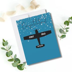 Carte Postale Pilote Étudiant Premier Vol Solo Félicitations