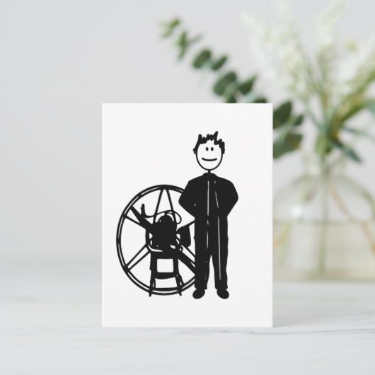 Carte Postale Pilote paramoteur (Debout devant)