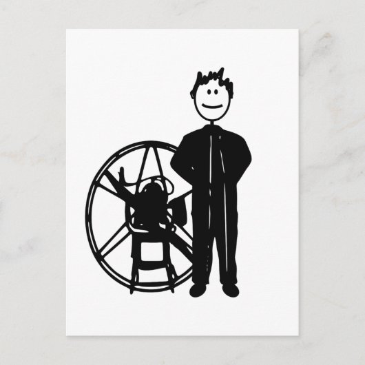 Carte Postale Pilote paramoteur (Devant)