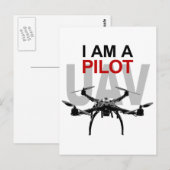 Carte Postale Pilote Quadcopter UAV Quadpilot (Devant / Derrière)