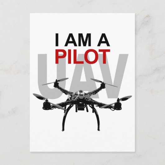 Carte Postale Pilote Quadcopter UAV Quadpilot (Devant)