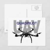 Carte Postale Pilote Quadcopter UAV Quadpilot (Devant / Derrière)