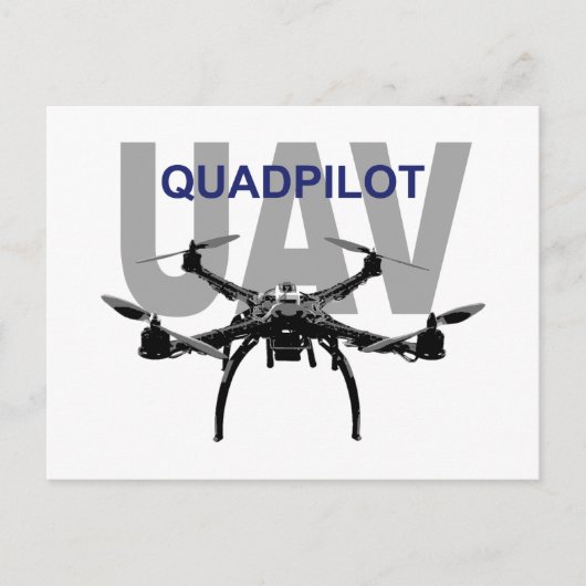 Carte Postale Pilote Quadcopter UAV Quadpilot (Devant)